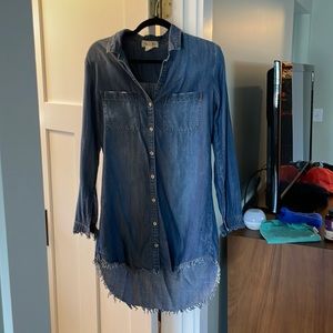 S  Antrho Chambray/Denim Dress